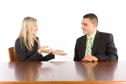 conversation of two businesspeople