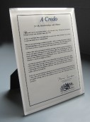 NEW! Credo Plaque NEW! Credo Plaque
