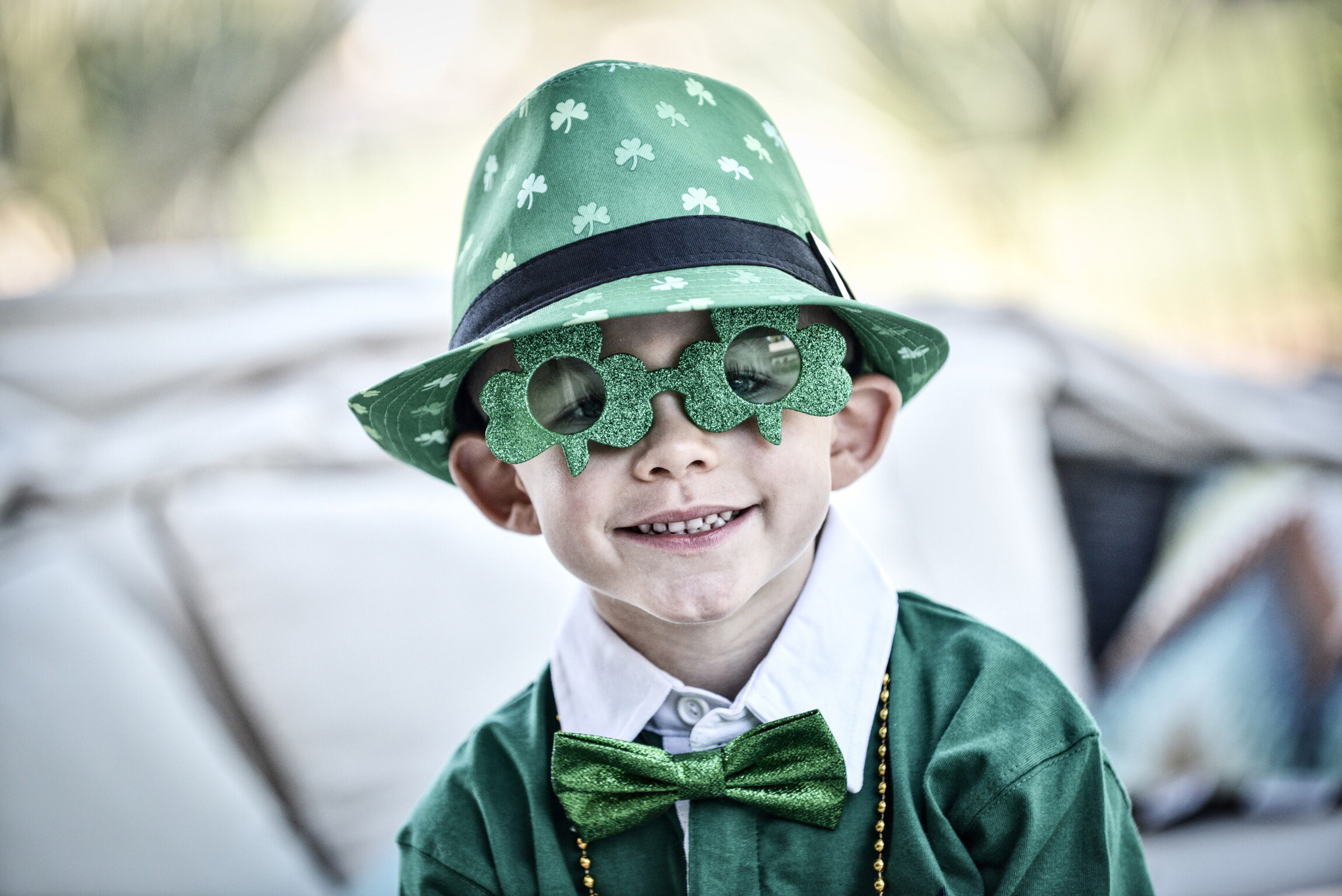 Child dressed for St Patricks Day